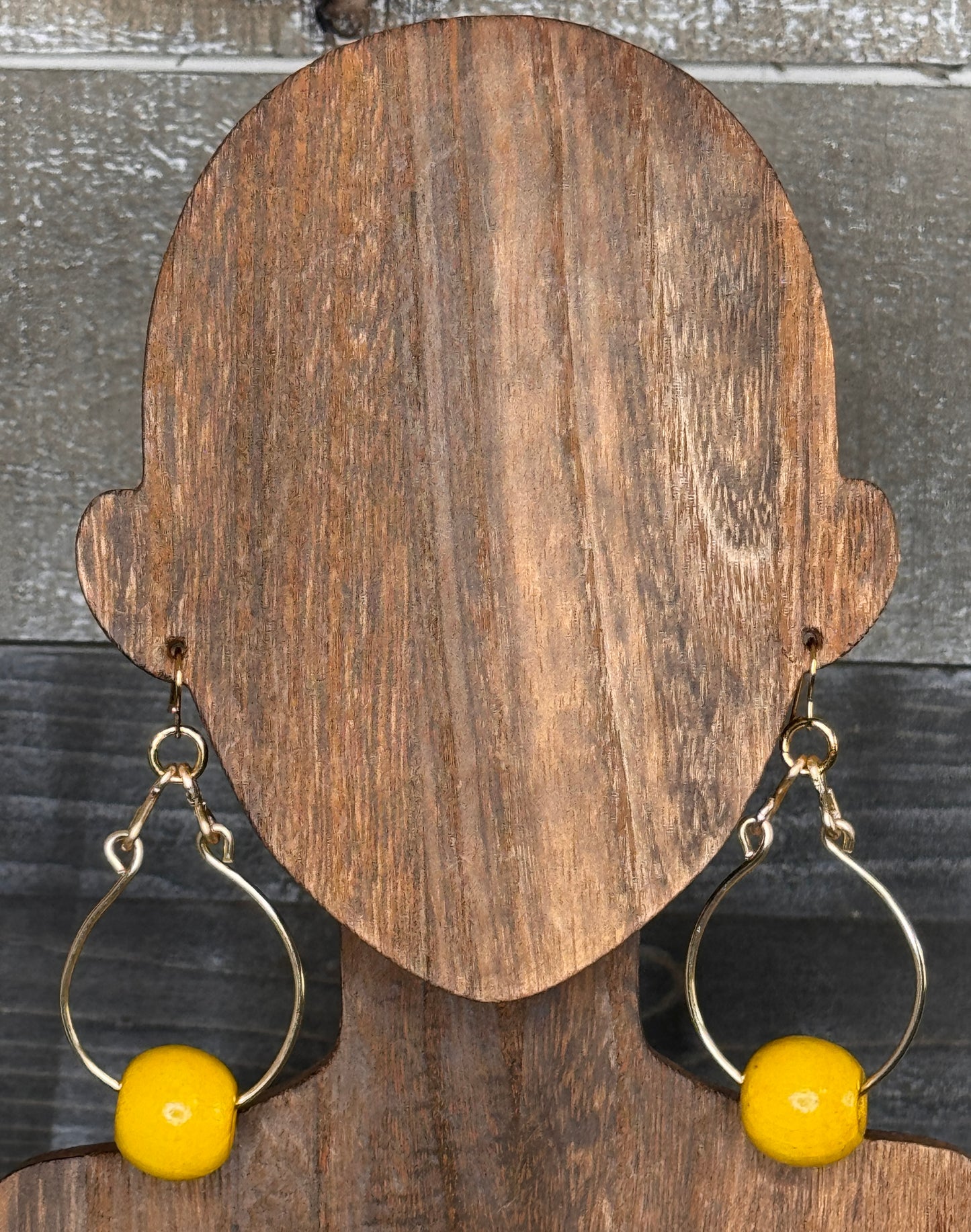 Yellow Wood Earring