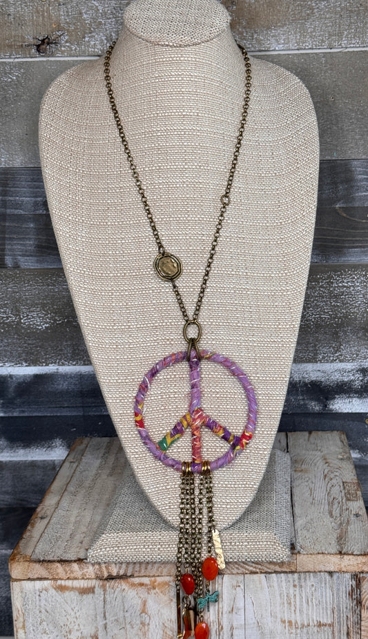 Peace Kantha Necklace