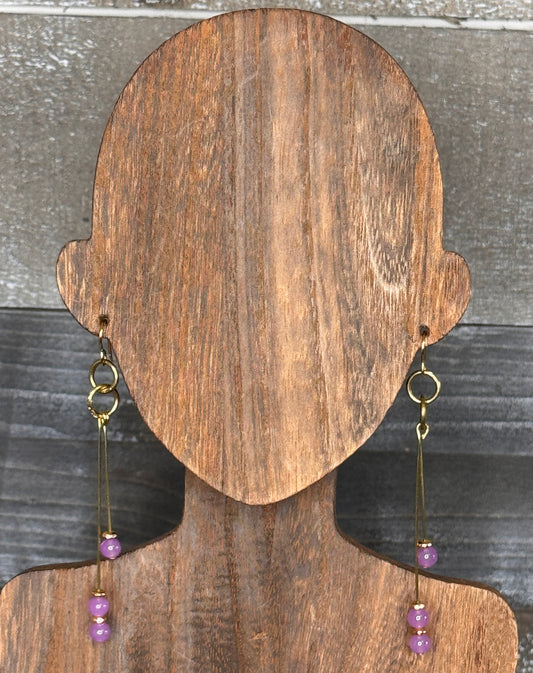 Purple Jade Earring